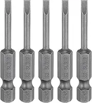 sourcing map 5pcs SL3 Magnetic Slotted Screwdriver Bits 3mm S2 Steel Flat Head Screwdriver Bit 1/4" Hex Shank Industrial Grade Screw Driver Drill Bits 2" Long for Remove Fastening Screws