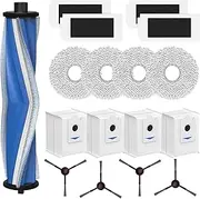17 Replacement Parts for ECOVACS DEEBOT T30S/T30S Pro Vacuum and Mop Accessories Kit（1 Main Brush,4 HEPA Filter, 4 Side Brush, 4 Mop Pads, 4 Dust Bags）