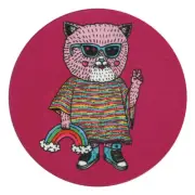 Maxwell & Williams Mulga Coaster, Cat, Coaster, Round, Ceramic, Cork, 10.5 cm