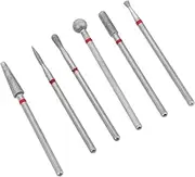 6pcs Set Nail Polish Head Set Electric Grinding Head Nail Polish Drill Bits Nail Drill Grinding Head Beauty Tool Nail Drills Tool Accessories Nail Bits Accessories Plastic Silver