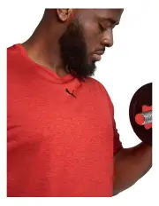 [Puma] M Tad Essentials Heather Cat Tee in Red