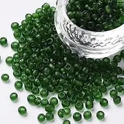 Handicraft Emporium 8/0 Frosted Round Glass Seed Beads | 4mm | Green