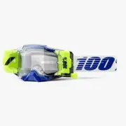 100% Armega MX Goggles w/FORECAST Roll-Off System (Blue/White)