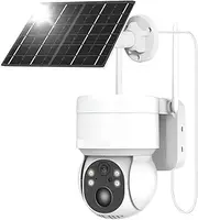 4MP WiFi Camera Solar Outdoor with Solar Panel Recharge Battery PIR Human Detection PTZ Video Surveillance Camera(4MP NO SD)