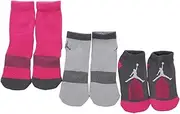 [Jordan] Mesh Waterfall 3 Pack Socks Girl s Size 3Y-5Y, Multi-color, 7