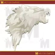 Howling Wolf 3D Polished Stainless Steel Dual Layer Emblem Badge Decal Sticker