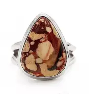 Natural Brecciated Mookaite 925 Solid Sterling Silver Ring Jewelry Sz 7.5 @B18-1