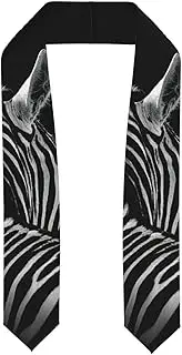 [EdWal] Black & White Zebra print Graduation Stole and Sash Class for Unisex Adult Honor Stole Honor Stole of 2025