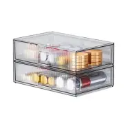 Stackable Storage Drawer, 2 Piece Acrylic Organiser for Cosmetics and Beauty ...