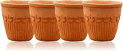 HC THE CRAFTS Clay Glasses, Clay Glass for Tea, Drinking Water, Tea, Lassi Pack of 4