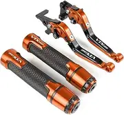 MAODOXIANG Handlebar Kits Motorcycle CNC Racing Grip Handle Grips Brake Levers Clutch Fit for Fury/VTX1300CX VTX1300 VTX 1300 CX 2009-2019 2018 2017 (Color : Orange)