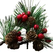 NNETM Set of 10 Artificial Christmas Picks - Festive Red Berry Holly Branches for Tree Decor