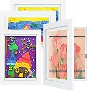 WeePro [2-Pack Kids Artwork Frames Changeable - Kids Art Frames Front Opening 8.5 x 11 Holds 150 Pics, Artwork Frames for Kids Art, Kids Art Frame Ideal for Portfolio, Pictures, Drawings (White)