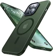 ELEPIK Stronger Magnetic for iPhone 15 Plus Case, [10 FT Military Grade Drop Tested] [Compatible with MagSafe] Slim Protective Matte Silicone iPhone 15 Plus Phone Case, Translucent Back, Green