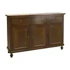 Cupboard Sideboard 3 Doors And 3 Drawers Walnut Dark Art Povera Classic (506)