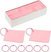 uxcell 3"x2" Colored Index Card, 3000Pcs Small Index Flash Cards with 30 Ring Study Card Blank Note Card Mini Paper Tags for Learning Study Craft DIY, Pink