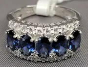 Blue Tanzanite Oval Stone Ring 5.30 CTW .925 Sterling Silver, Bella Luce, JTV