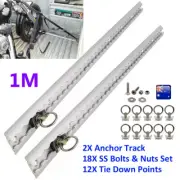 2X 1M Cargo Van L Tracks Sloped Edges Anchor Track Aluminum Tie Down Point Rail