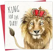 Twizler Funny Card Lion - Funny Birthday Card for Men - Happy Birthday for Him - Father's Day - Animal Humour - Blank Inside