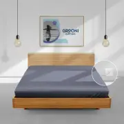 Earthing & Grounding Fitted King Bed Sheet - Organic Cotton - Grey - 84" x 76"