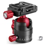 360° Panoramic Ball Head with 1/4” Quick Plate for Tripod Monopod Slider Camera