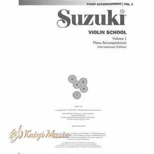 【凱翊︱AF】鈴木小提琴教本第1冊之〔鋼琴伴奏譜〕Suzuki Violin Vol.1 Piano Acc.