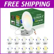 5CCT Selectable Ultra-Slim LED Recessed Ceiling Lights (12-Pack) - ETL Certified