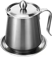 MAGICLULU Oil Strainer Storage Can 1pc Stainless Steel Filter Pot for Filtration
