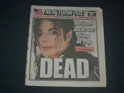 2009 JUNE 26 NEW YORK POST NEWSPAPER - MICHAEL JACKSON DEAD- 1958-2009 - NP 1741