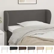 Headboard with Ears Upholstered Bedhead Bed Header Black Faux Leather vidaXL