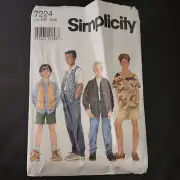 Simplicity 7224 Boys SZ 12 14 Shirt Vest Pants Shorts SEWING PATTERN