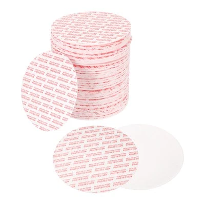 75Pcs 80mm/3.15" Adhesive Round PS Pressure Sensitive Seals Red Text, White