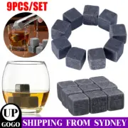 9x Whisky Rocks Ice Cube Cooler Party Reusable Whiskey Drink Wine Stone
