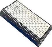 Double-Sided Knife Sharpening Stone, 600#/1200# Diamond Whetstone, Sharpening Stone Set, Professional with Non-Slip Plastic Base