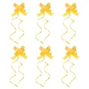 40Pcs 2.2" Iridescent Pull Bows Present Wrapping String Bows Ribbon Yellow