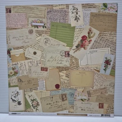 Kaisercraft "Cherry Tree Lane - Correspondence" - 12 x 12 - Scrapbook Paper