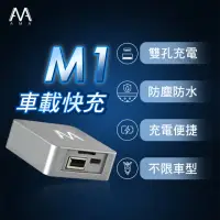 在飛比找momo購物網優惠-【AMA】M1車載快充座 機車專用 USB TYPE-C雙孔