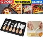 6PCS Cheese Knife Set Wood Serving Cutting Slicer Fork Scoop Cheese Baking Tool