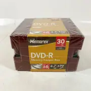 [NEW SEALED] Memorex DVD-R 16X 4.7GB 120min 30Pk Memory Keeper Box
