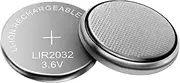 [Generic] Button Cells for Wrist Watch, LIR2032 Rechargeable 3.6V Coin Cell Batteries, 1-1.5h Charging Time 2X Coin Cells for Kids Watch Toys