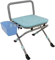 Z&y GLAa Commode Chair,Toilet Chair Folding Portable Elderly Bedside Seat with Non-Slip Leg Pad Height Adjustable Comfortable Durable