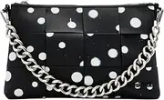 [Desigual] Polka Dot Woven Clutch Women Black Handbags