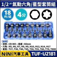 在飛比找蝦皮購物優惠-【NiNi汽車工具】TUF-U2181 18件 4分 氣動六