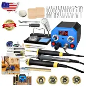 Digital Wood Burning Tool Set - 3 Pens, 37 Tips, Fast Heating for Pyrography