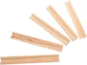 Toyvian Pine Wood Letter Tile Holders 5pcs Wooden Domino Rack Trays Non-Slip Base Easy Maintenance for Dominoes Mahjong
