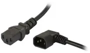 1m 10A IEC C13 to Right Angle C14 Extension Cable