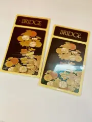 New vintage Bridge Japanese Laquer On Wood Floral Smithsonian Institute Set (2)