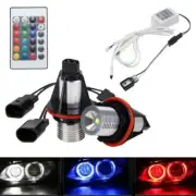 2Pcs RGB LED Angel Eye Halo Ring Light Bulb Lamp w/Remote For 2000-2008 BMW Auto (for: BMW)