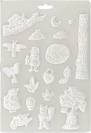 [Stamperia] Soft Mould A4 for Scrapbooking, Albums, Bullet Journals and More, Suitable for Soft Clay, Ceramic Powder and More, Perfect for Hobbies, Crafts and Gifting (Hidden Grove)