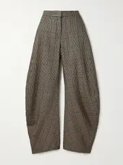 [Acne Studios] Acne Studios - Checked Woven Barrel-leg Pants - Brown - EU 36 EU 36 Brown